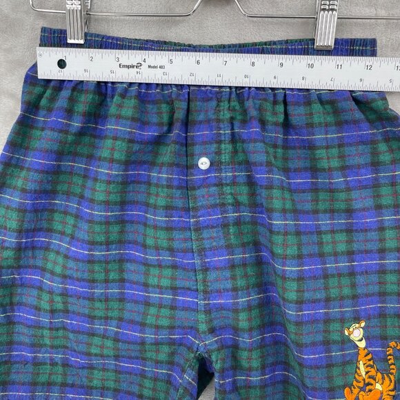 Vintage Pooh Disney Tigger Embroidered Plaid Flannel Sleep Shorts - Picture 9 of 11